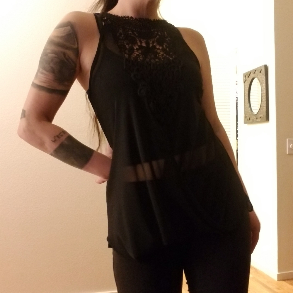 Vintage Sheer Drape Lace Top